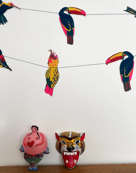 East End Press Christmas Decoration Tropical Bird Paper Garland, East End Press 14388