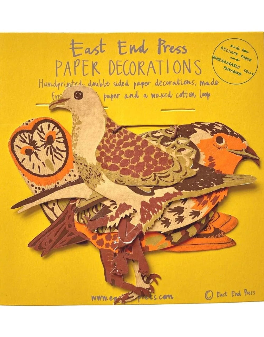 East End Press Christmas Decoration Winter Bird Paper Decoration, East End Press 13782
