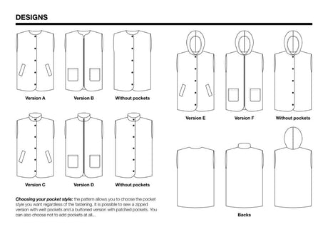 I AM Patterns Coats & Jackets Hathor Sleeveless Vest Sewing Pattern, I AM Patterns 13895