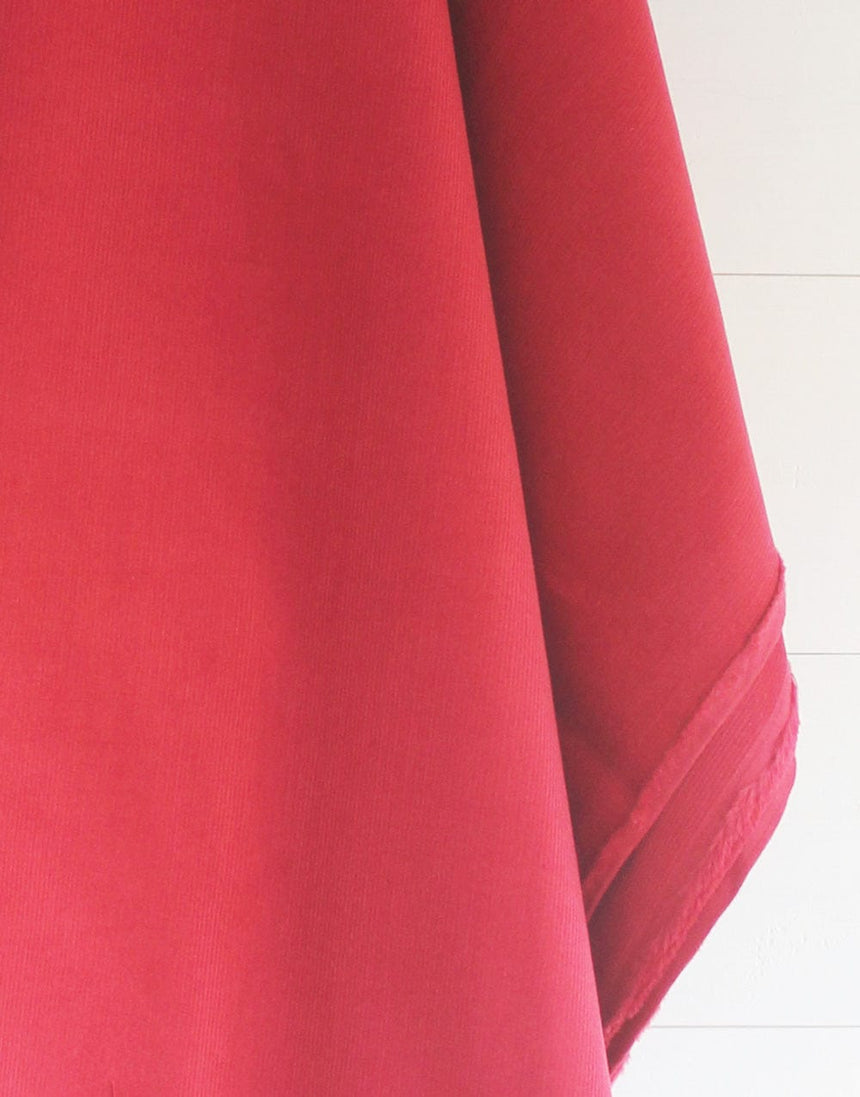 Not Specified Corduroy Red / Plain Red Cotton Needlecord Fabric 05126.004-0012