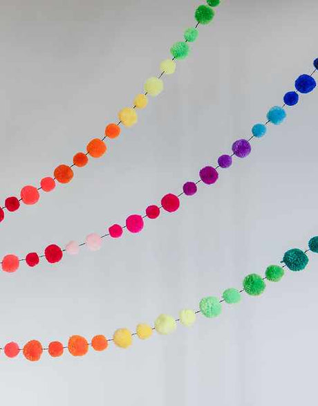 Pom Pom Galore Decoration Rainbow Pom Pom Garland 13813