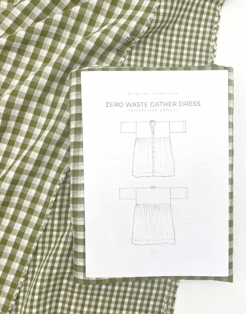 Clothkits Birgitta Helmersson Gingham Zero Waste Gather Dress, Complete Dressmaking Kit