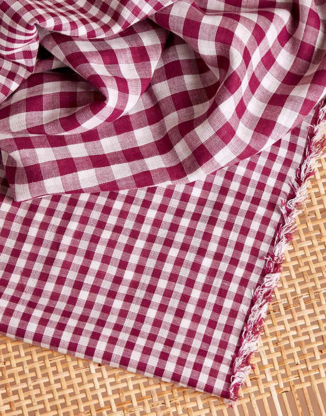 Atelier Brunette Double Gauze Purple / Gingham Dahlia Double Sided Gingham Cotton Double Gauze, Atelier  Brunette 14925