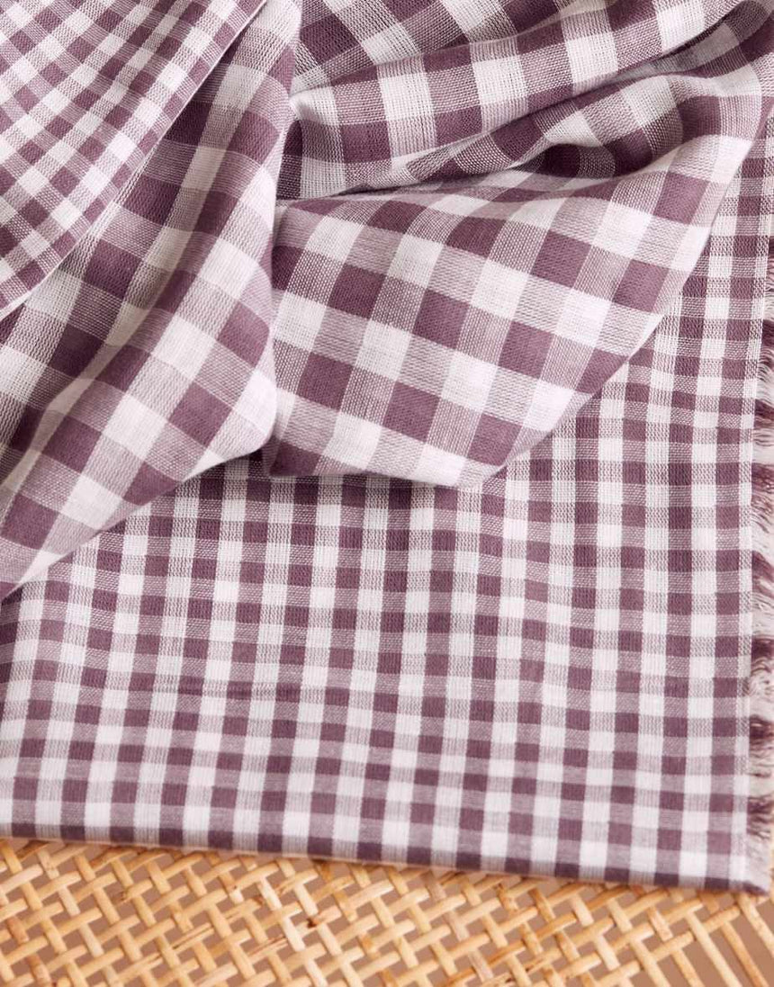 Atelier Brunette Double Gauze Purple / Gingham Divine Parma Double Sided Gingham Cotton Double Gauze, Atelier Brunette 14926