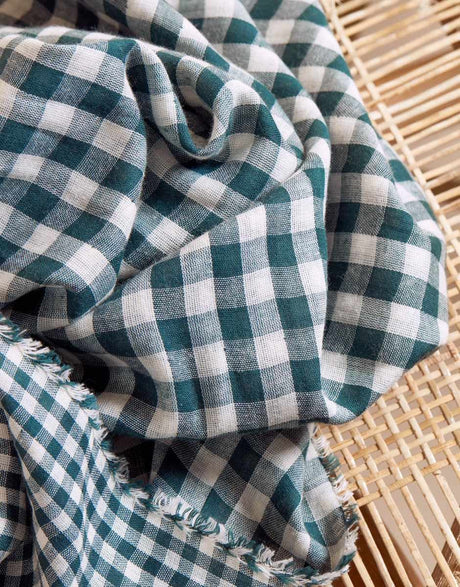 Atelier Brunette Double Gauze Blue / Gingham Smokey Double Sided Gingham Cotton Double Gauze, Atelier Brunette 14929