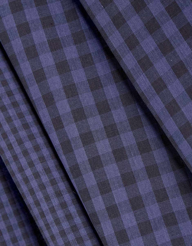 Atelier Brunette Double Gauze Gingham / Blue Cobalt Blue Double Sided Gingham Cotton Double Gauze Fabric, Atelier Brunette 15804