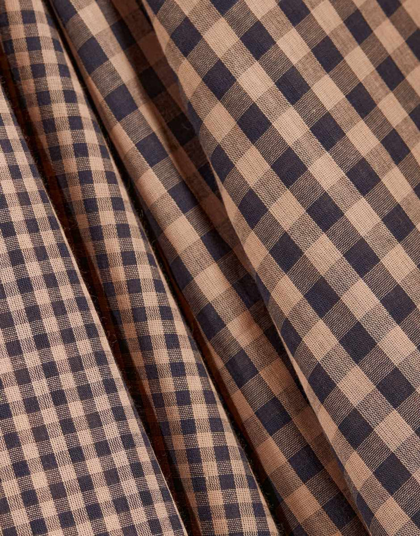 Maple Night Double Sided Gingham Cotton Double Gauze Fabric, Atelier Brunette