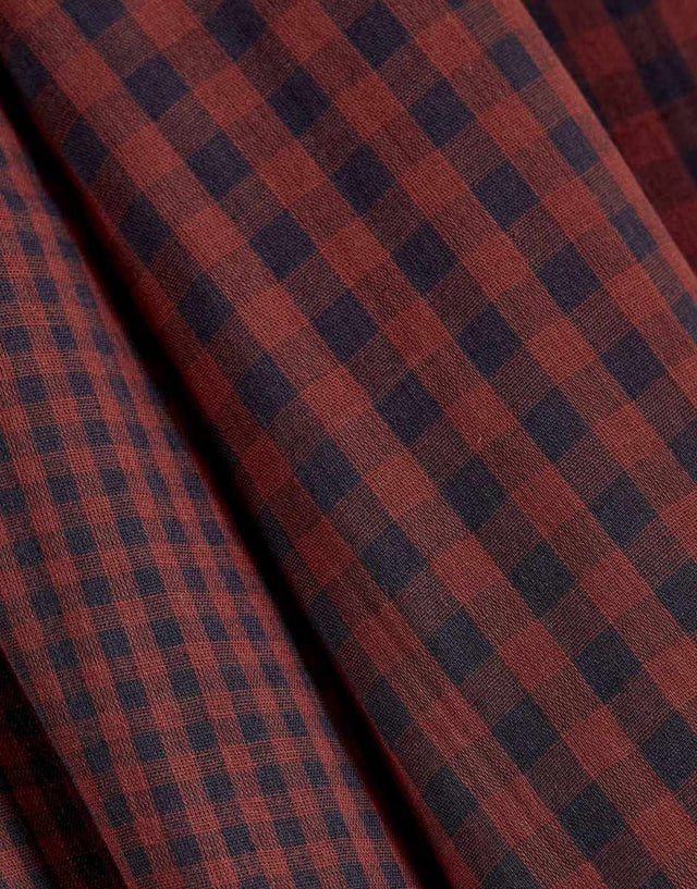 Atelier Brunette Double Gauze Rust Double Sided Gingham Cotton Double Gauze Fabric, Atelier Brunette 15805