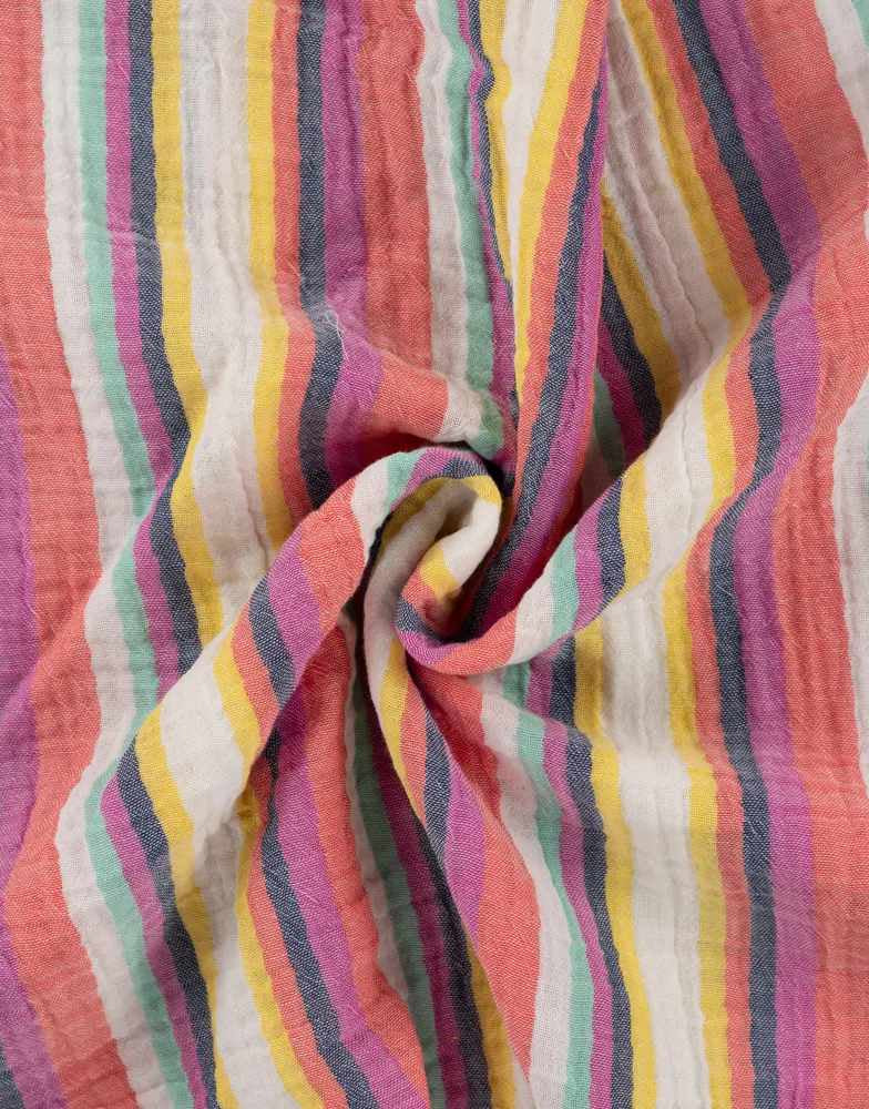 Candy Bambino Stripe Yarn Dyed Cotton Muslin Fabric