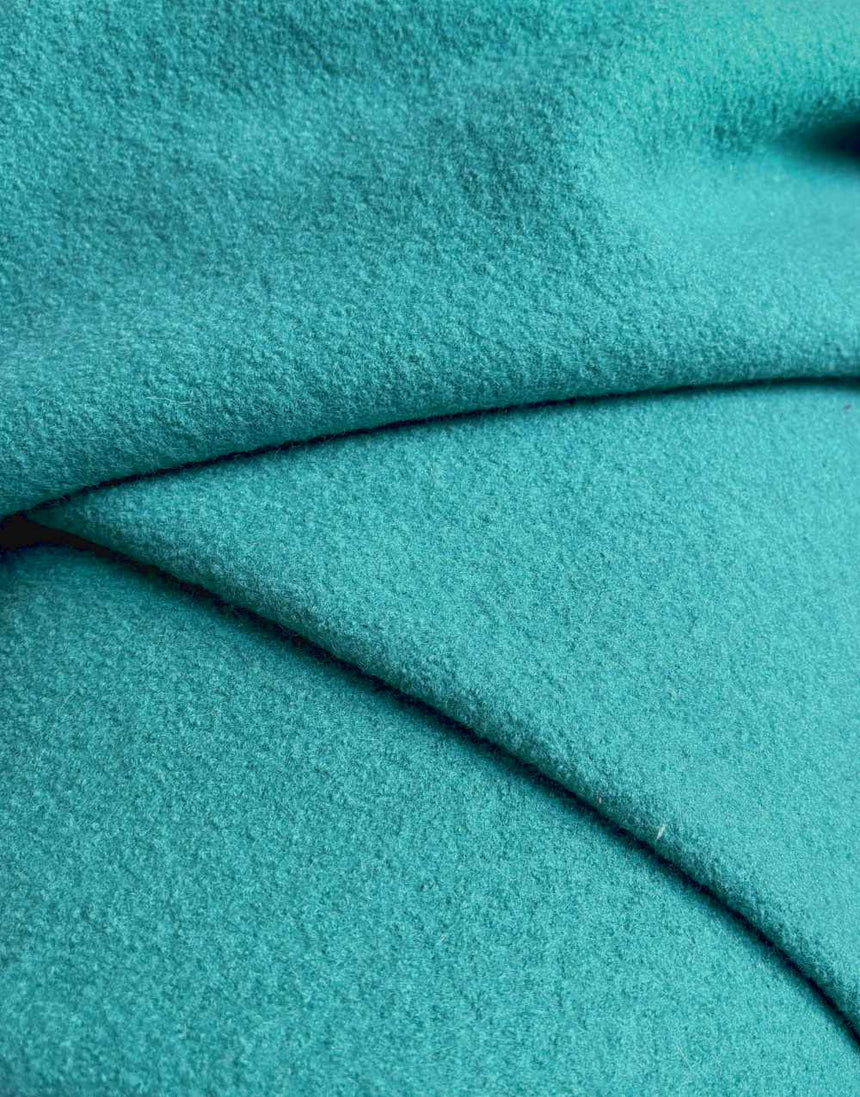 Aqua Green 100% Boiled Wool Fabric