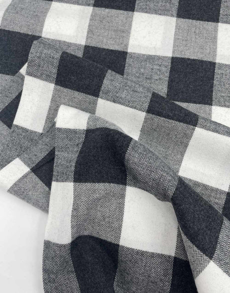 Not Specified Cotton Monochrome / Checks Florian Brushed Cotton Check Fabric 15822