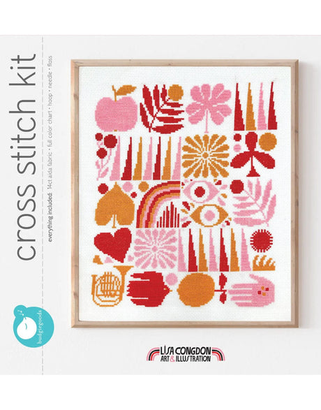 Budgie Goods Cross Stitch Harvest Grid Cross Stitch Kit, Lisa Congdon for Budgiegoods