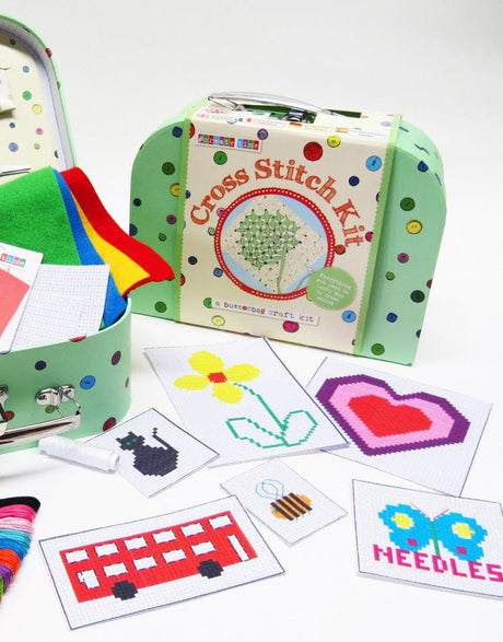 Buttonbag Children's Craft Kits Children's Learn to Cross Stitch Suitcase Kit, Buttonbag 5060304351098 5060304351098