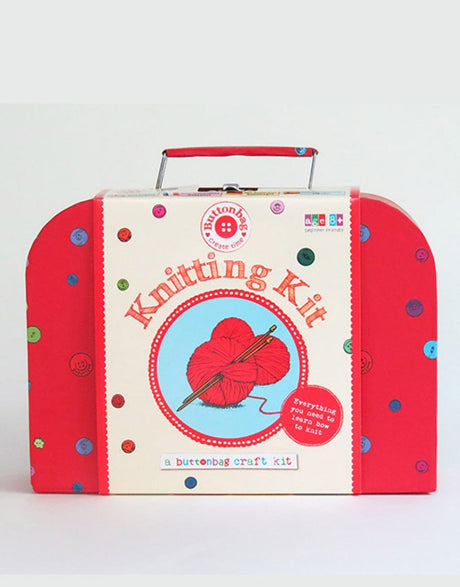 Buttonbag Children's Craft Kits Children's Learn to Knit Suitcase Kit, Buttonbag 5060304350039 5060304350039