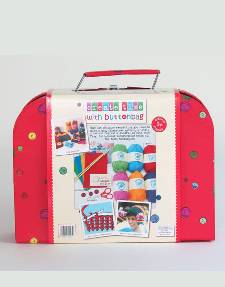 Buttonbag Children's Craft Kits Children's Learn to Knit Suitcase Kit, Buttonbag 5060304350039 5060304350039