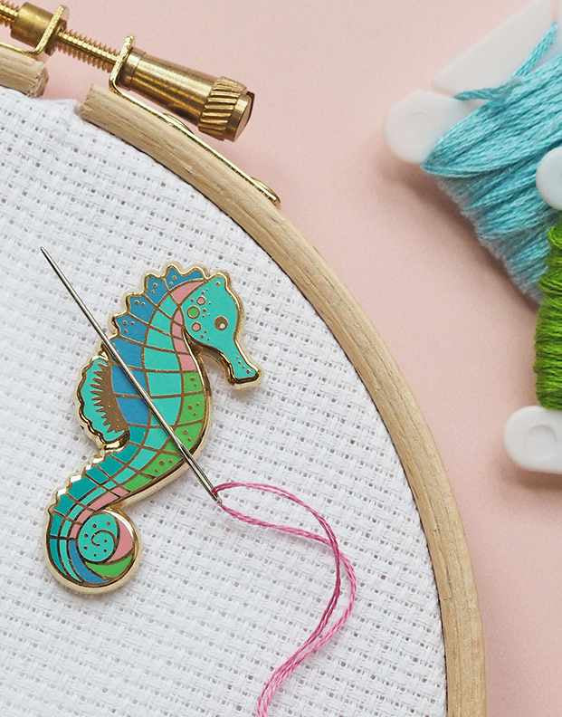 Seahorse Magnetic Needle Minder, Caterpillar Cross Stitch