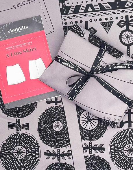 Clothkits Skirt Scandi Flowers Mini Moderns Skirt, Clothkits® Dressmaking Kit 12822