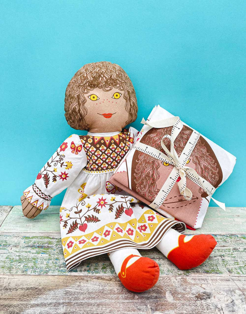 Clothkits Rag Doll 1970s Original Clothkits® Rag Doll Sewing Kit, Kitty Brown 11953