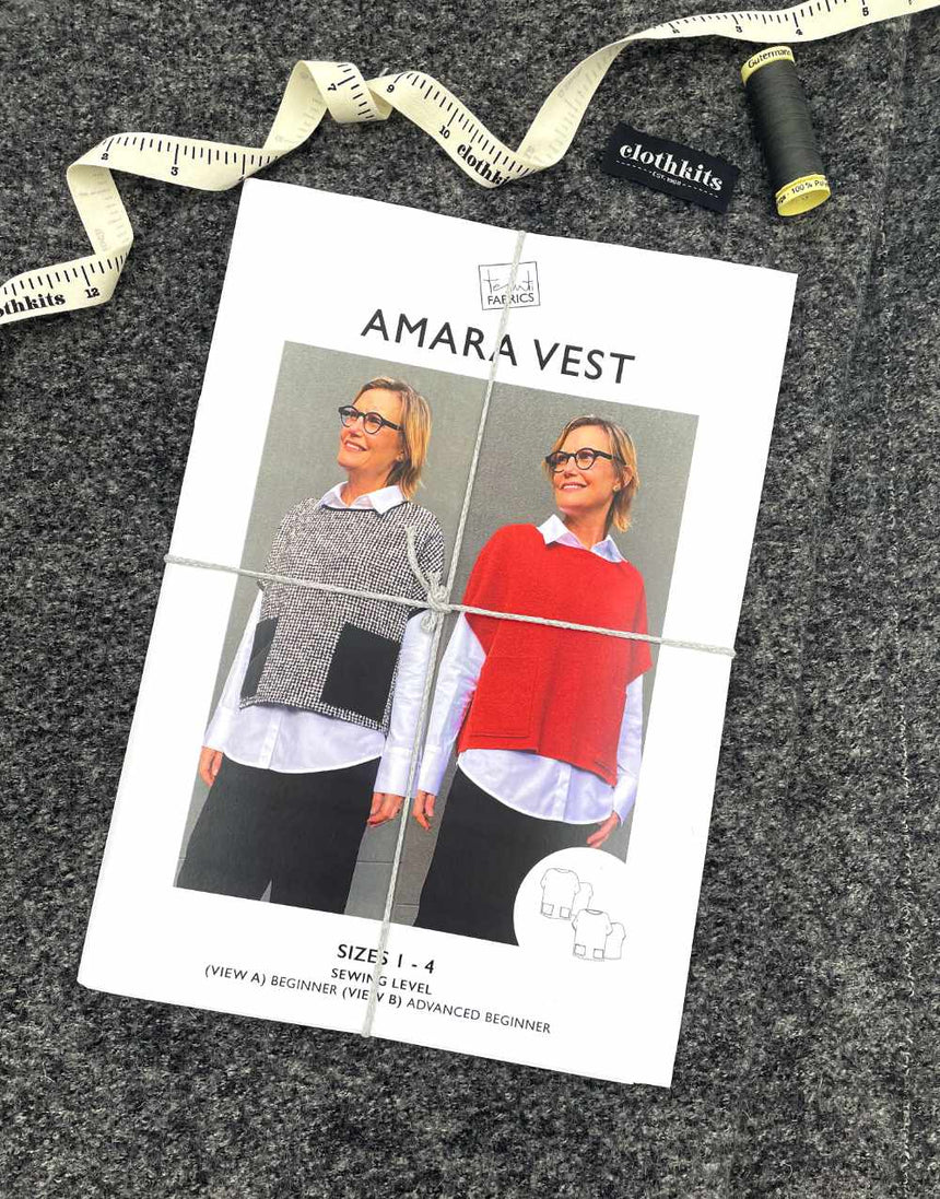 Boiled Wool Amara Vest Top Complete Dressmaking Kit, Tessuti