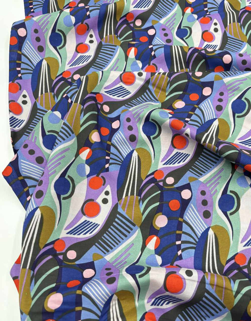 Abstract Dreams Wildscape Rayon Fabric by Pip & Lo