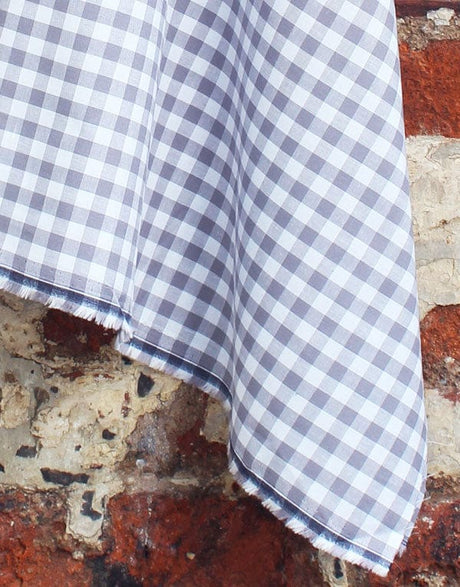 Not Specified Gingham Grey / Checks Grey Gingham Cotton Fabric 45616674