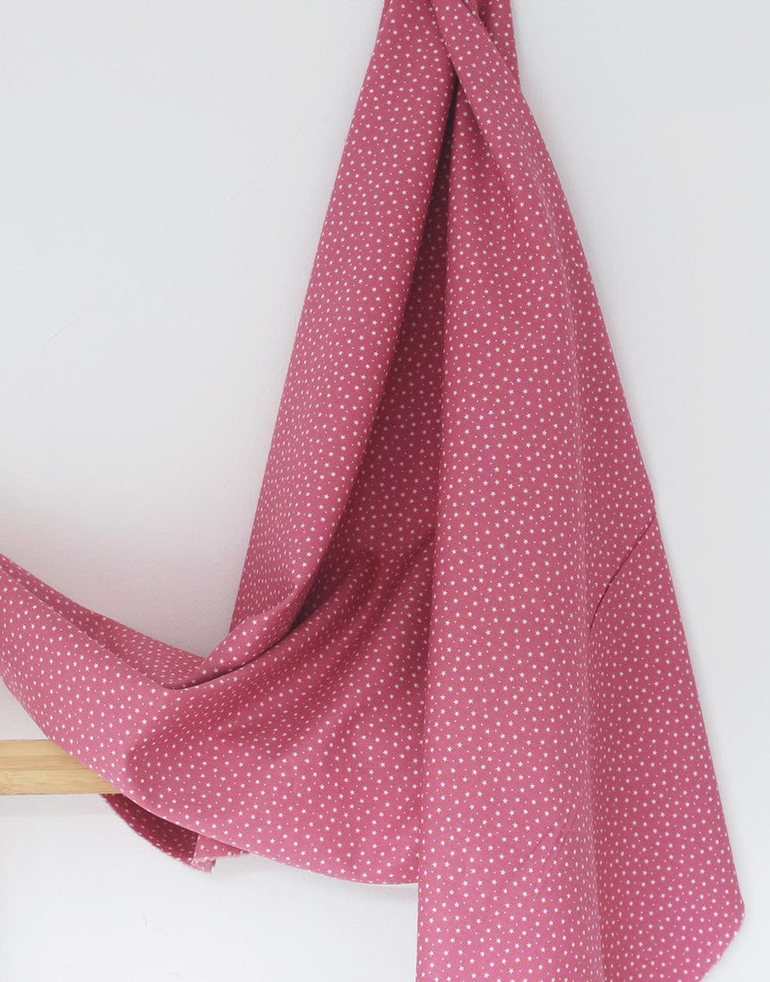 Not Specified Cotton Poplin Pink / Stars Small Stars on Dusky Pink, Printed Cotton Fabric 03233826