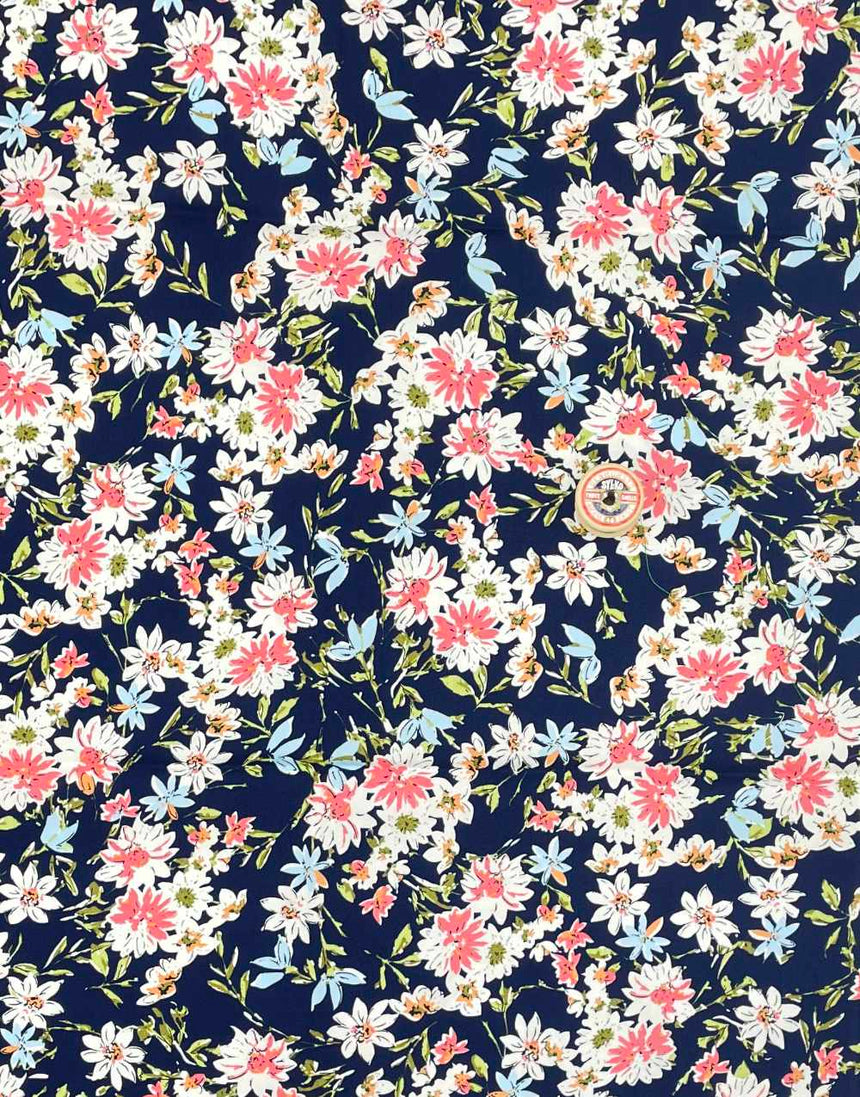 Not Specified Cotton Poplin Multicolour / Floral Lisa Floral, Printed Cotton Poplin Fabric 13433