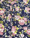 Large Floral Navy & Pink Cotton Poplin Fabric