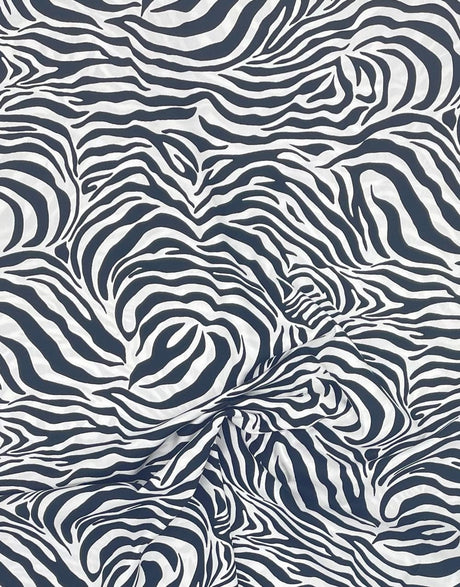 Not Specified Cotton Poplin Black / Animal Print Zebra, Printed Cotton Poplin Fabric 12386