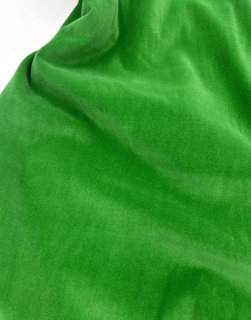 Green Cotton Velvet Fabric