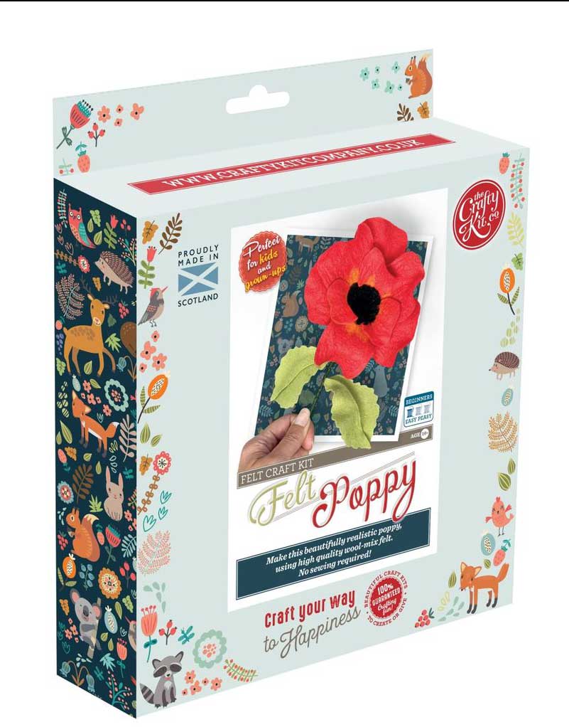 Crafty Kit Co Felt Craft Felt Poppy Craft Kit, Crafty Kit Company 5060347382578 5060347382578