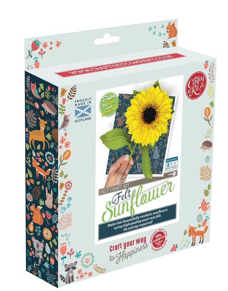 Crafty Kit Co Felt Craft Felt Sunflower Craft Kit, Crafty Kit Company 5060347382837 5060347382837