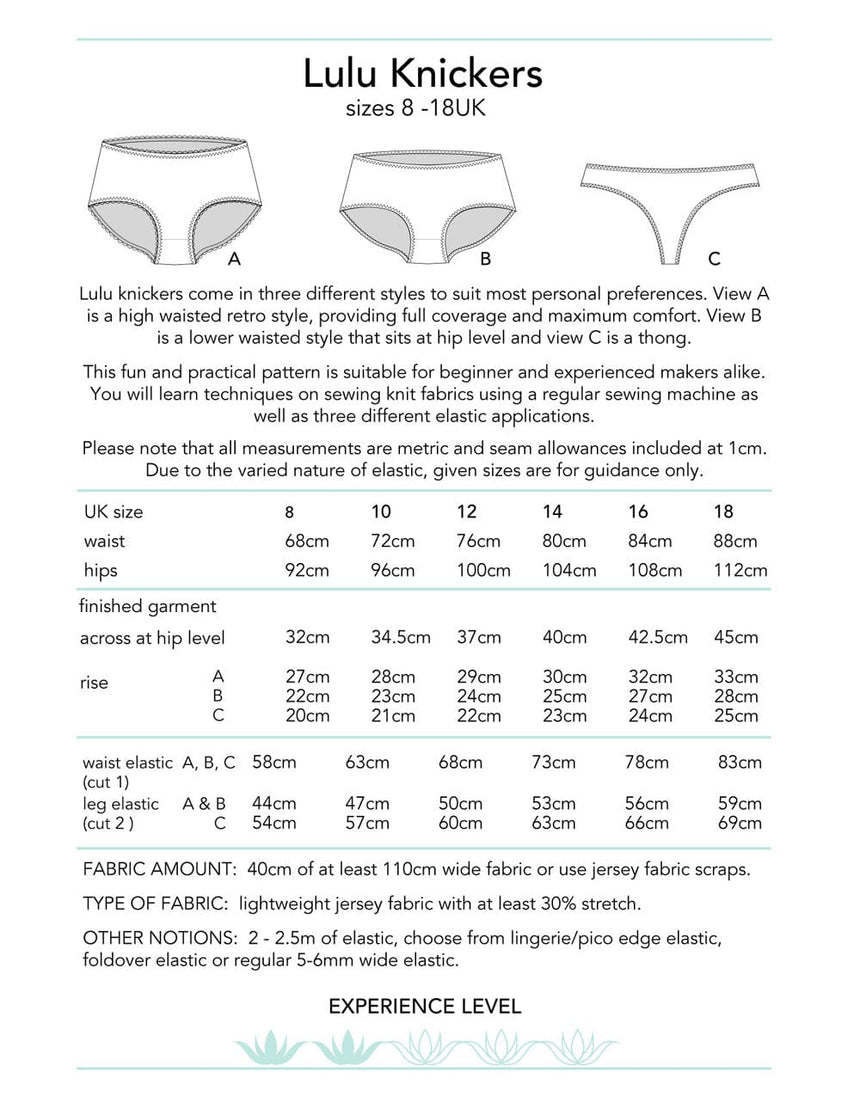 Clothkits Knicker Making Rainbow Knickers, Lulu Knicker Making Kit 14339