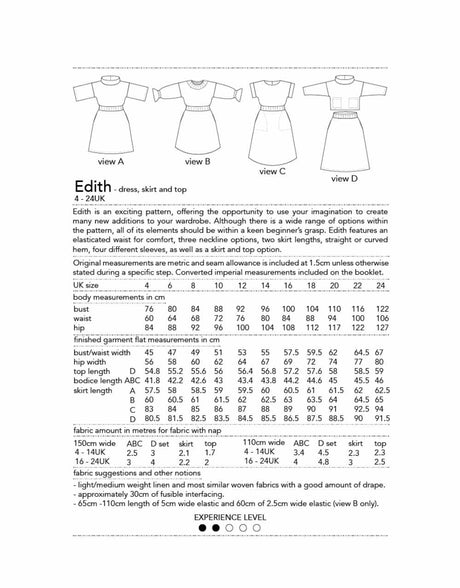 Dhurata Davies Dresses Edith Dress, Skirt and Top Sewing Pattern, Dhurata Davies 13199