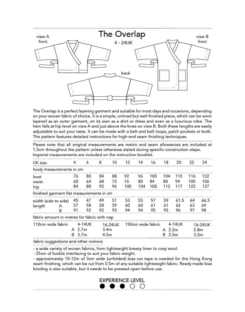 Dhurata Davies Coats & Jackets The Overlap Sewing Pattern, Dhurata Davies 10289