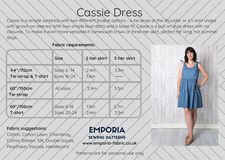 Emporia Patterns Dresses Cassie Dress Sewing Pattern, Emporia Patterns 14689