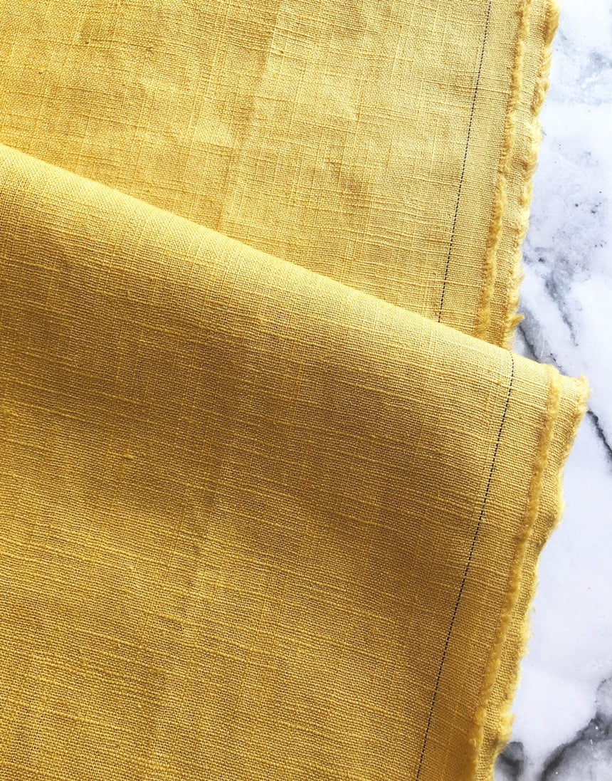 Not Specified Linen Yellow / Plain Gold Linen Fabric 0414.024-0012