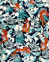 Tiger Jungle on Black Cotton Poplin Fabric