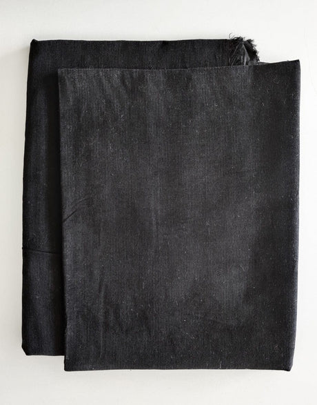 Not specified Corduroy Black / Plain Black Cotton Needlecord Fabric 10671