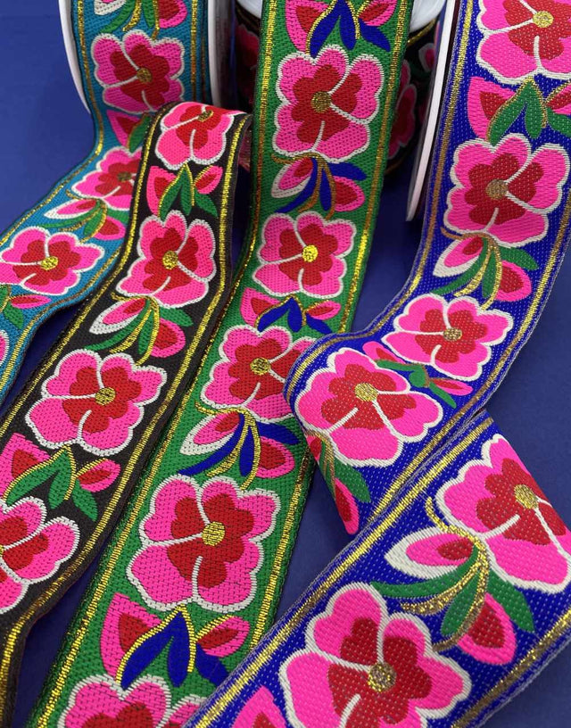 Not Specified Jacquard Ribbon Flowers Jacquard Ribbon Trim 50mm