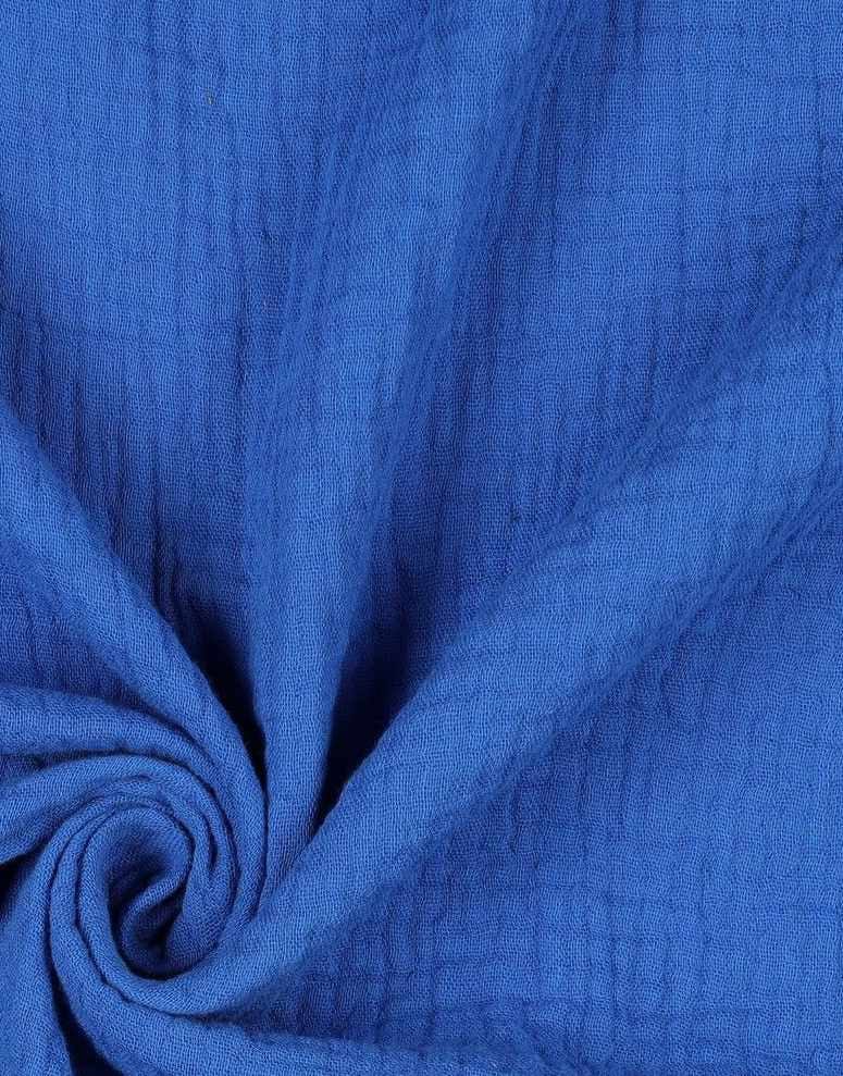 Not Specified Double Gauze Blue / Plain Cobalt Blue Cotton Organic Double Gauze 15381
