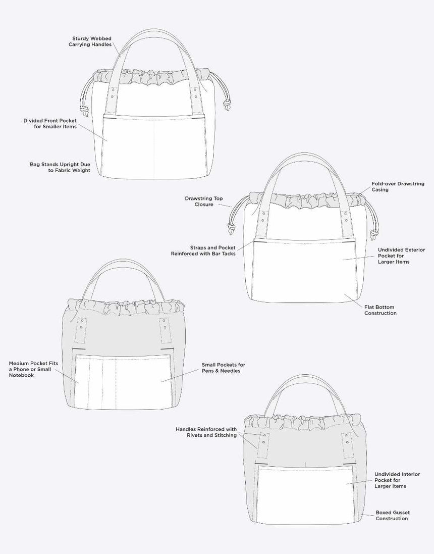 Grainline Studio Bags & Accessories Town Bag Sewing Pattern, Grainline Studio 804589604945