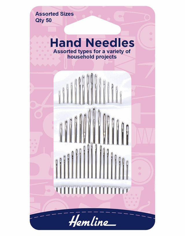 Hemline Needles Hand Sewing Needles Household Assorted, 50 Pieces 9317385111605 9317385111605