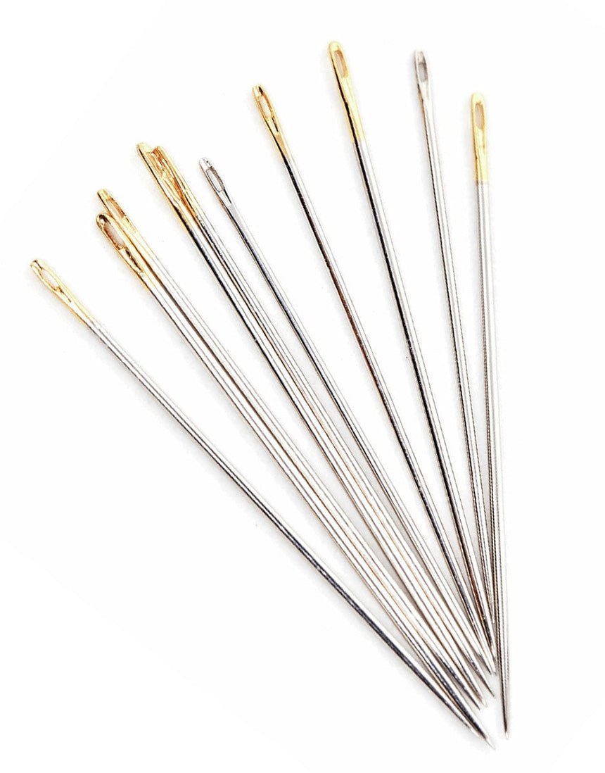 Hemline Gold Needles Quilting Hand Sewing Needles in Glass Tube #8, 9, 10, Hemline Gold 9317385314327 9317385314327