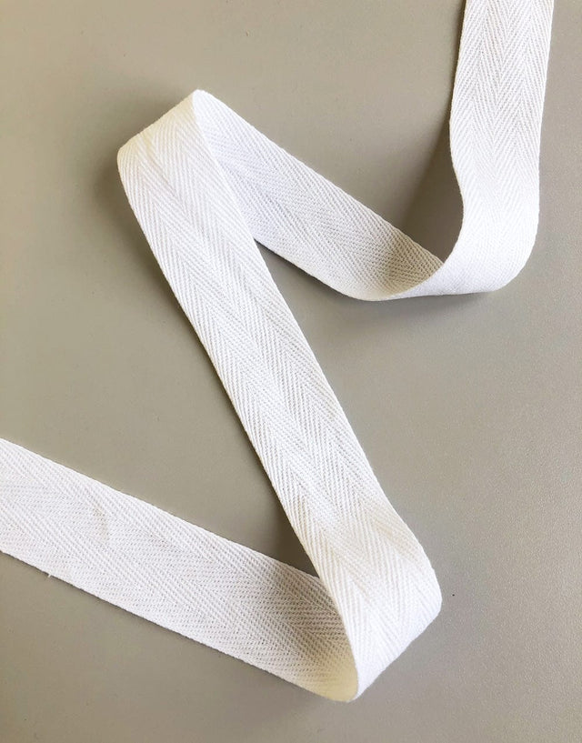 Not Specified Cotton Tape White / 25mm 25mm White Herringbone Cotton Tape 5029784565005 5029784535305