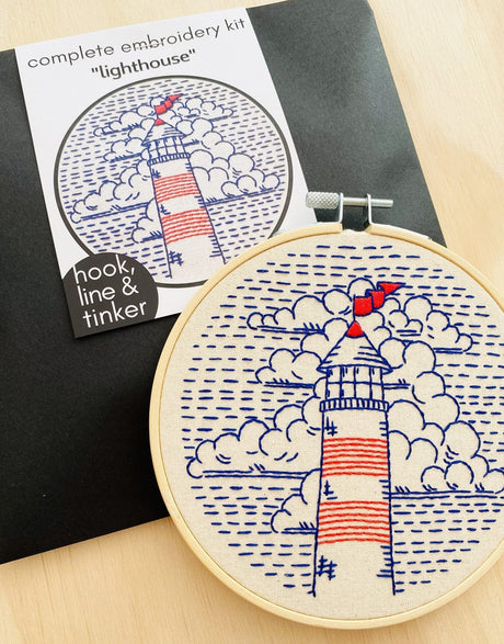 Hook Line & Tinker Embroidery Lighthouse Embroidery Kit, Hook Line & Tinker 11587