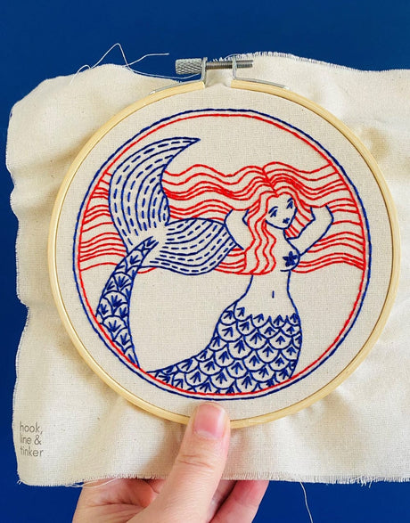 Hook Line & Tinker Embroidery Mermaid Hair Don't Care Embroidery Kit, Hook Line & Tinker 12988