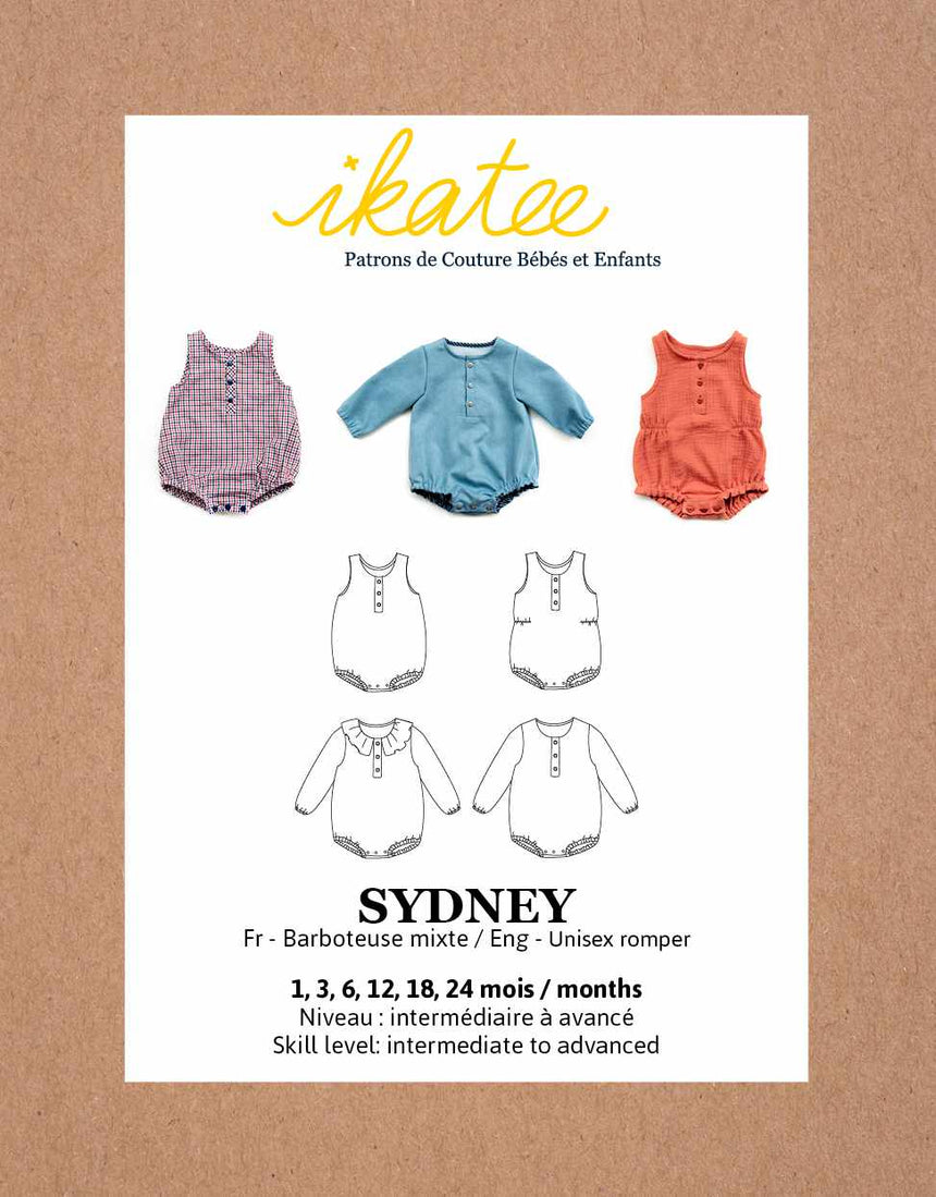 Ikatee Babies Clothing Sydney Baby Romper Sewing Pattern (1m - 24m), Ikatee 3760278991079