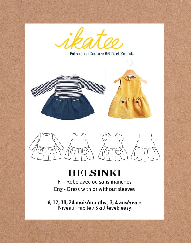 Ikatee Babies Clothing Helsinki Baby Dress Sewing Pattern (6m - 4y), Ikatee 3760278990126