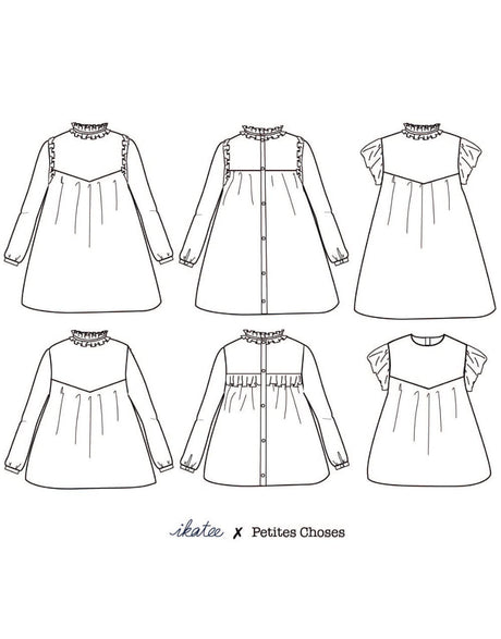 Ikatee Children's Clothing Louise Blouse & Dress Sewing Pattern  (3y - 12), Ikatee 3760278990669